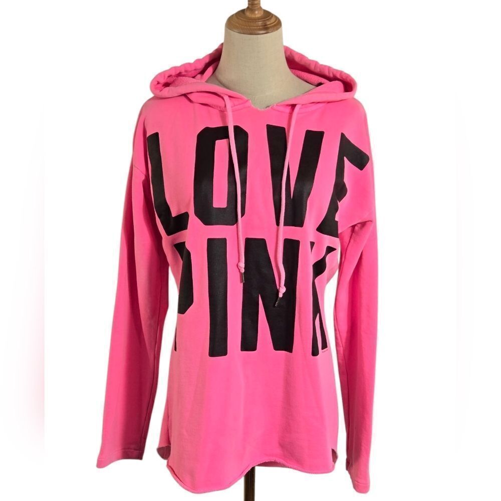 PINK Victoria's Secret Neon Pink Long Length Hoodie